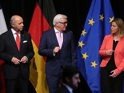 A press conference reading the final statement of the Joint Comprehensive Plan of Action (JCPOA) by the P5+1 and Iran, announcing the conclusion of the nuclear agreement, held in Vienna, Austria, on July 13, 2015