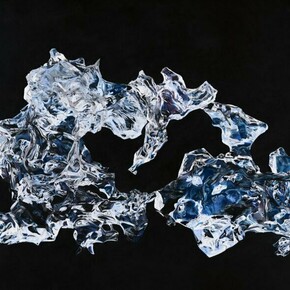 Zaria Forman, Fellsfjara, Iceland, No. 3 (detail), April 22, 2022, 2022, Soft pastel on paper, 60 x 90 inches, 65½ x 95⅛ x 3⅜ inches (framed). Courtesy of the artist and Winston Wächter Fine Art