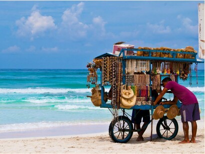 Puesto ambulante en las playas de Varadero, Cuba