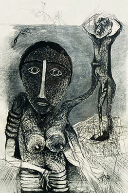 Dumile Feni, Woman and boy (detail), undated. Courtesy of Museo Nacional Centro de Arte Reina Sofía