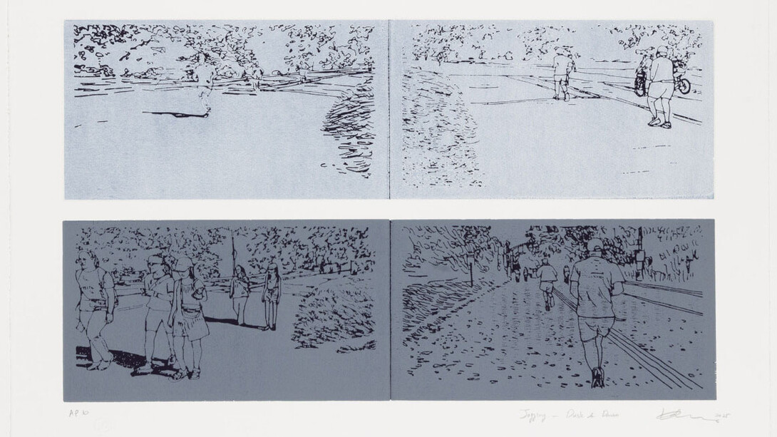 Kakyoung Lee, Jogging – Dusk & dawn (detail), 2025. Courtesy of PAFA