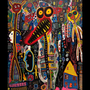 Joey Tepedino, Ritual, Ritual, 2022, mixed media on canvas, 24x20 inches. Courtesy the artist and Hal Broom Gallery