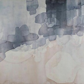 Eric Blum, Untitled No. 686, 2013, Ink, silk, and beeswax on panel, 53 x 71 in.