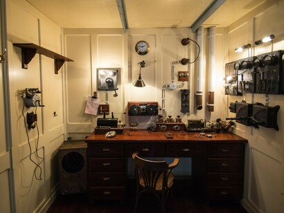 Recreación de la cabina de radio del Titanic