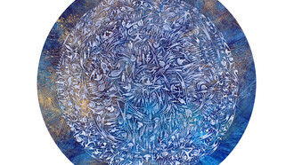 Sophie Hurst, Peaceful Heart, acrylic on board, 122 x 122 cm, 2015