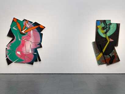 Elizabeth Murray, Painters progress, exhibition view. Courtesy of MoMA