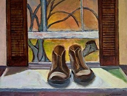 James Beleña-Condé, Drying In the Sun, Egg Tempera & Oil on Watercolor Paper, 14" x 18"