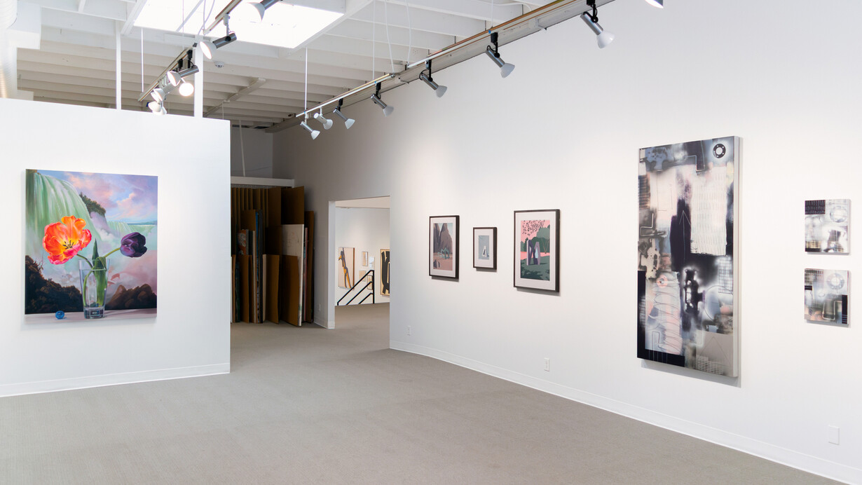 Various artists, A eye — Curated by artistic intelligence, exhibition view. Courtesy of Russo Lee Gallery