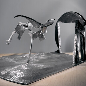 Mark di Suvero, Titanium Landscape, 2002, Stainless steel, steel, titanium, 19 1/2 x 37 x 32 inches; 49.5 x 94 x 81.3 cm ©Mark Di Suvero. Courtesy Paula Cooper Gallery, New York, and James Cohan Gallery, Shanghai.