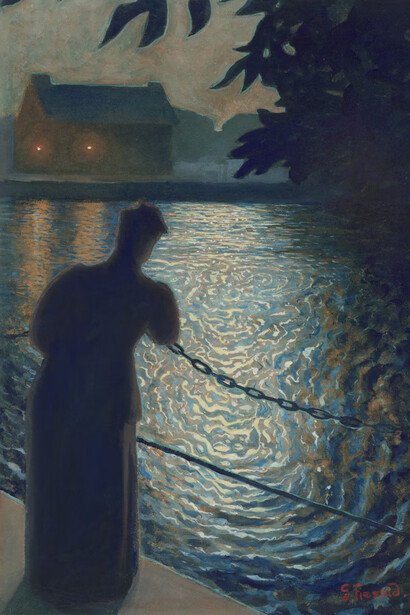 Gustaf Fjaestad, Moonlight, Örebro, 1897. Courtesy of the Art Institute of Chicago