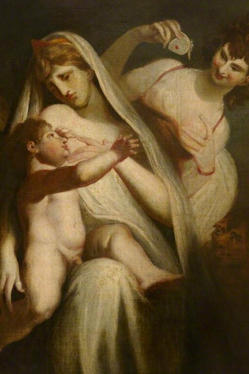 "El infante Shakespeare entre la tragedia y la comedia", Henry Fuseli, 1805
