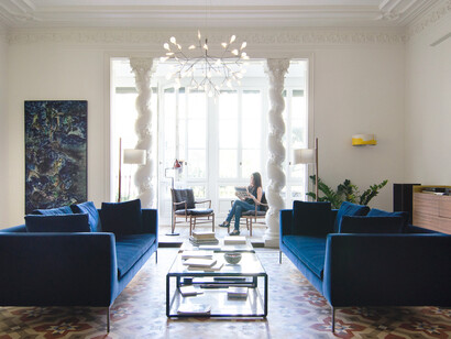 Restauración vivienda modernista en el ensanche (Barcelona). Salón.
Autor: Estudio Vilablanch. Foto: Maria Comas
