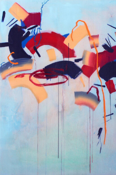Airports
mixed media on panel with resin
60 x 48 in.  


