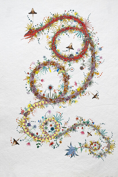 Justin L’Amie, The snake of warm welcome, 2025. Courtesy of PDX Contemporary Art