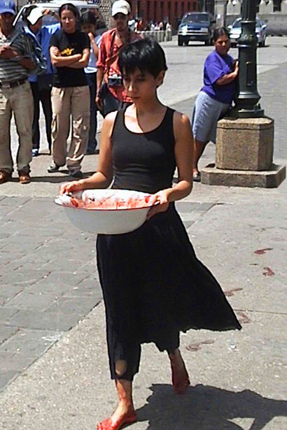 Regina José Galindo. Quién piede borrar las huellas, 2003