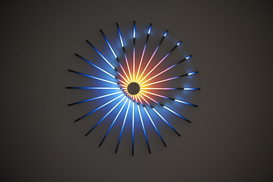James Clar, Awake in Your Sleep, 2016 LED lights, filters 74.8 in/190cm diameter