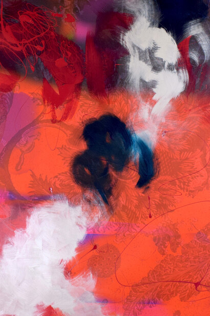 Giovanna Fra. Overexposed, 2018, foto digitale elaborata e smalto su tela, cm 130x130
