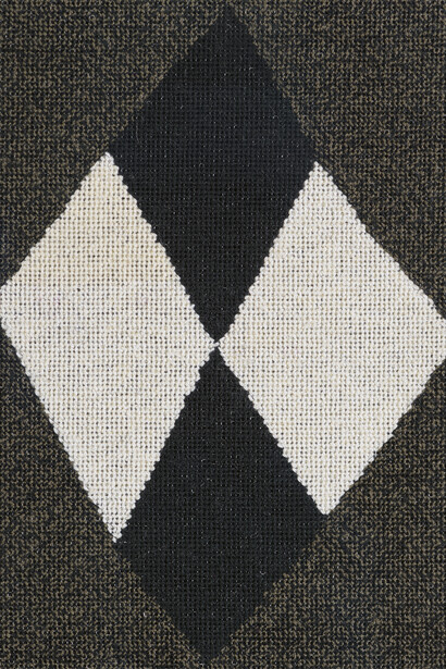 Narelle Jubelin, As Yet Untitled (Mira Schendel, 1963), 2014, cotton on silk petit point, 27.5 x 24 cm, Courtesy the artist and Marlborough Contemporary, London.