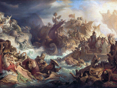 Wilhelm von von Kaulbach. "La battaglia di Salamina", 1868