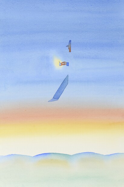 Jean-Michel Folon, L’Etranger, 1991, Fondation Folon ©Fondation Folon, ADAGP/PARIS, 2024-2025