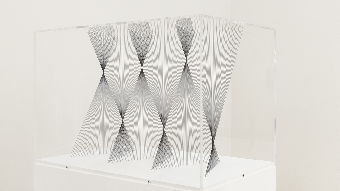 Robert Currie, 4,415 inches of black nylon monofilament, 2013, Nylon monofilament, 15 3/4 x 23 5/8 x 15 3/4 inches