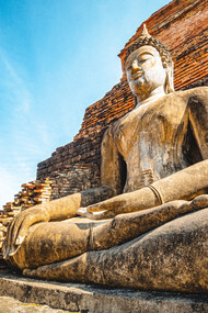 A statue of Buddha, in Wat Mahathat, Thailand