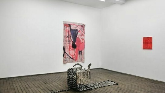 Lucy Dodd, Jutta Koether, Nora Schultz, Viola Yesiltac, Death by water. Death by fire. Curated by David Lewis, Installation view