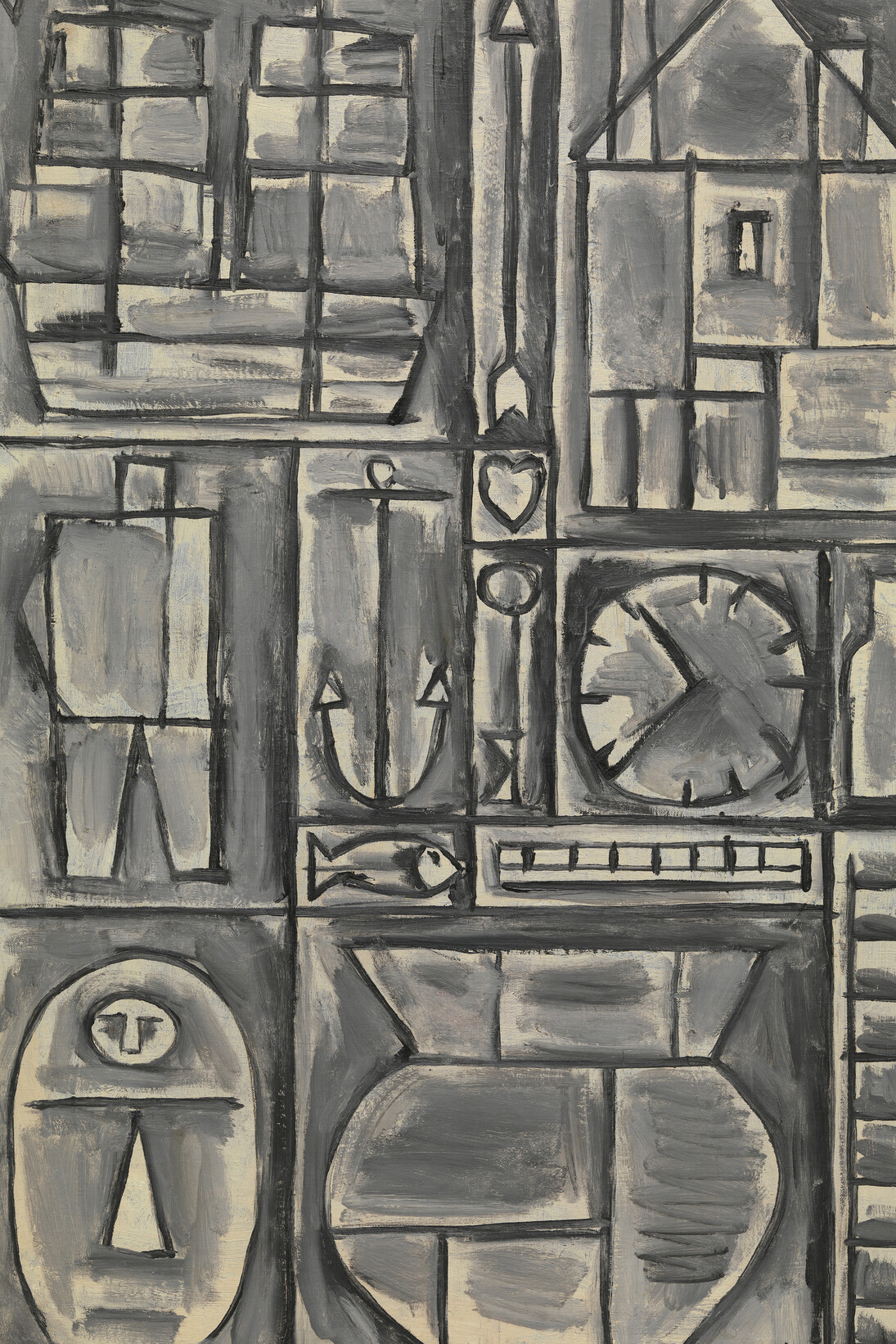 Joaquín Torres García (Uruguayan, 1874–1949). Composition. 1931. Oil on canvas. 36 1/8 x 24″ (91.7 x 61 cm). The Museum of Modern Art, New York. Gift of Larry Aldrich, 1956. © Sucesión Joaquín Torres-García, Montevideo 2015. Photo Thomas Griesel. 