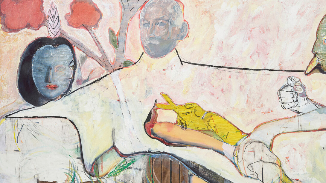 Magnus Plessen, The act of painting (detail). Courtesy of Galerie Lelong 