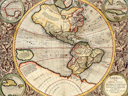 América en un mapa de Mercator fechado en 1569