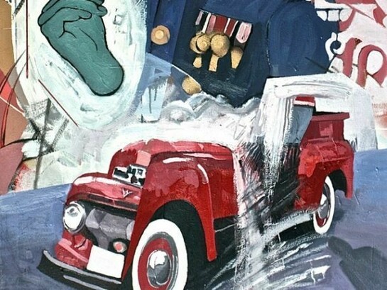 George Afedzi Hughes, Detail of Street King, oil on canvas, 50x36 inches