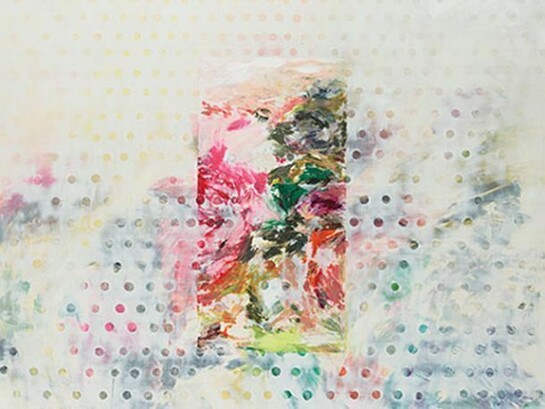 Ross Bleckner, detail of Doctor (Dr. Donald Kaplan), 84" x 60", oil/linen, 2013