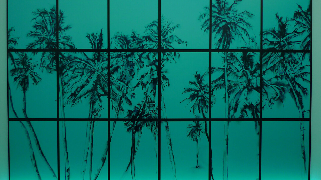 Imogen Parry, Bikini, 2014, print with neon light, 190 x 127 cm