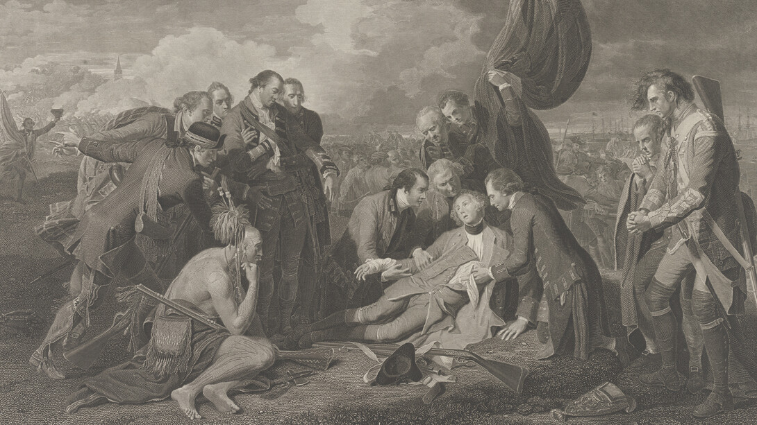 William Woollett after Benjamin West, The death of General Wolfe (detail), 1776. Courtesy of Yale University Art Gallery
