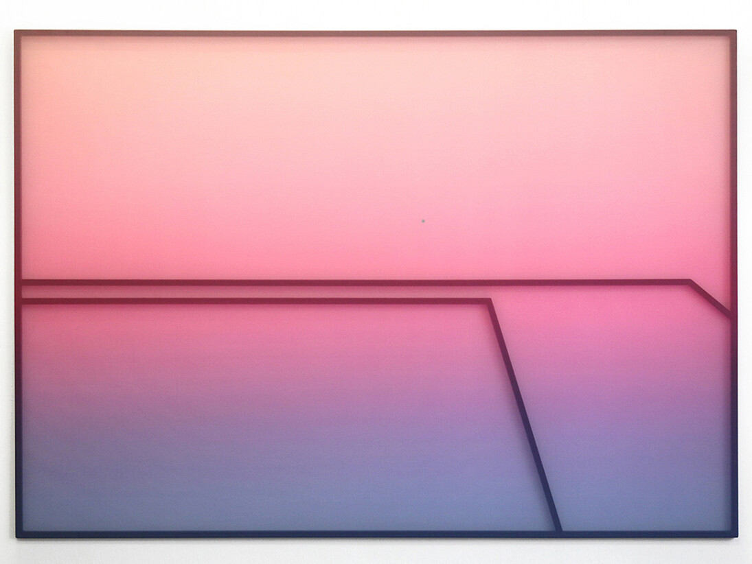 Jonny Niesche 'Undersong (vor Dunst)', 2015, Acylic, voile and steel, 120x170cm. Courtesy of The Flat