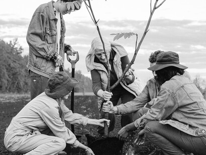 Five people planting for the environment. The environmental, social and governance (ESG) factors more corporations need to be accountable for