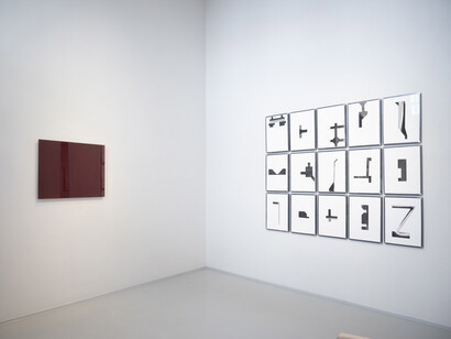 Riccardo De Marchi, Paolo Serra e Marco Tirelli, Luce trattenuta, vista della mostra. Cortesia di Marcorossi Artecontemporanea