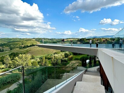 Terrazza panoramica di Peccioli. Toscana, Italia