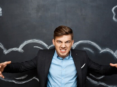 Illustration of a man with overemphasized muscular arms, representing goal setting, personal growth, and success strategies