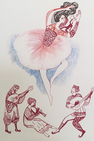 An ancient fraternity of troubadours, minstrels and jongleurs, illustration by Lesya Bilenko