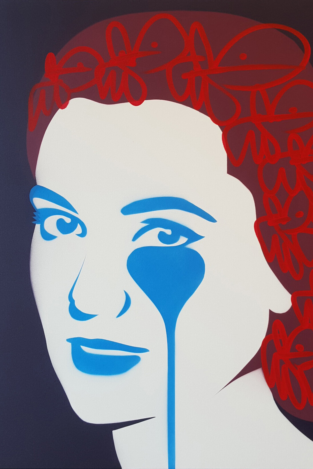Pure Evil - Rainier III, Prince of Monaco's Nightmare - Spray Paint on Canvas - 100x100cm