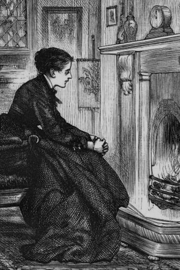 Hard Times, Louisa watching the fire in her father's house after her return, by Harry French