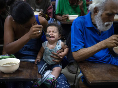 In Venezuela, people do two or even one meal a day, with low or no proteins