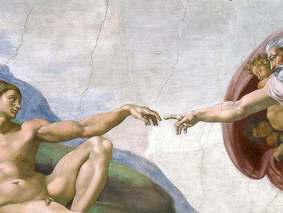 «La creación de Adán» (1511), fresco de la Capilla Sixtina, Miguel Ángel