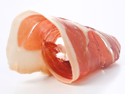 Una fettina di prosciutto crudo