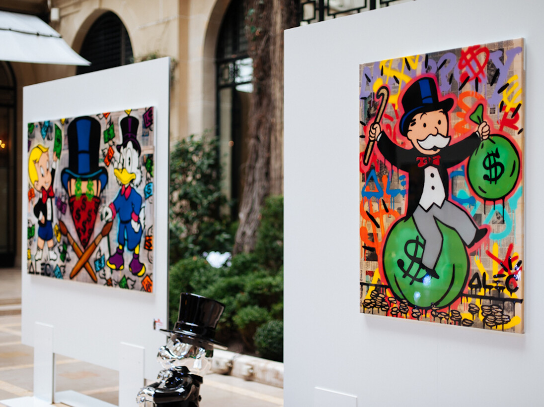 Alec Monopoly, Exhibition view. Courtesy of Eden Fine Art
