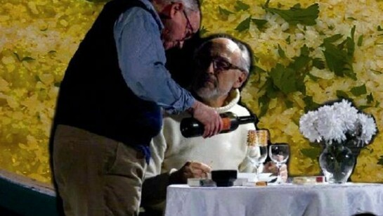 Amedeo Fago e Fabrizio Beggiato in una scena di "Risotto"