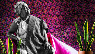 Mãe Bernadete Pacífico, líder quilombola de Pitanga de Palmares, em Simões Filho, Bahia, Brasil. Arte e fotografia de Walisson Braga