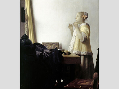 Johannes Vermeer, Jeune fille au collier de perles , 1663-1664, Huile sur toile. 51,2 x 45,1 cm. Berlin, Staatliche Museen zu Berlin, Preußischer Kulturbesitz, Gemäldegalerie © BPK, Berlin, Dist. RMN-Grand Palais Jörg P. Anders