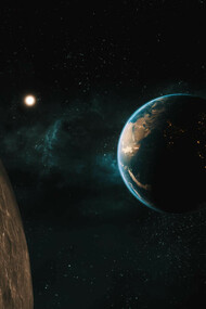 La Luna y el planeta Tierra 